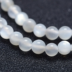 Natural White Moonstone Beads Strands&nbsp;X-G-P342-02A-4mm-AA