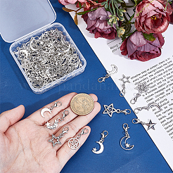72Pcs 12 Style Alloy Pendant Decorations&nbsp;HJEW-ME00066