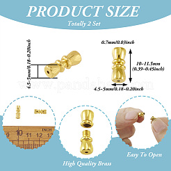 Brass Screw Clasps&nbsp;KK-TAC0003-05G