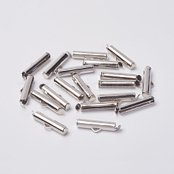 Brass Slide On End Clasp Tubes&nbsp;KK-P031-09P