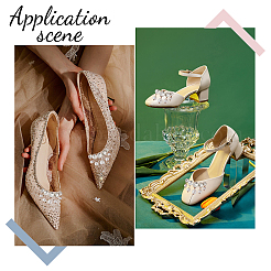 2Pcs Plasic Imitation Pearl & Rhinestone Shoe Decorations&nbsp;FIND-FG0002-55LG