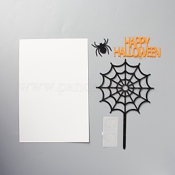 Acrylic Spider Web & Halloween Word Cake Insert Card Decoration&nbsp;DIY-H109-08