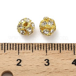 6mm Brass Crystal Rhinestone Beads&nbsp;KK-S519-01A-02G