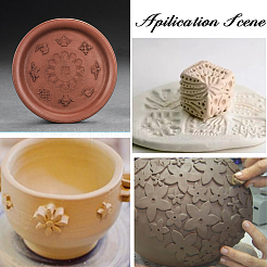 Chinese Mid-Autumn Festival Hand-Pressure Wooden Flower Carved Moon Cake Mould&nbsp;DIY-WH0410-25