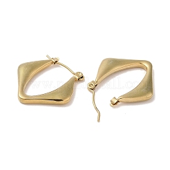 Rhombus 201 Stainless Steel Half Hoop Earrings for Women&nbsp;EJEW-G385-17G