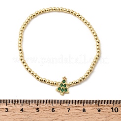 Christmas Brass Micro Pave Cubic Zirconia Link Bracelets&nbsp;BJEW-K289-01B-G