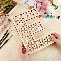 Hollow Wooden 3D Letter Wall Stickers&nbsp;HJEW-WH0043-57E