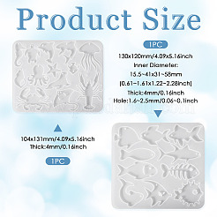 2Pcs 2 Styles DIY Pendant Silhouette Silicone Molds&nbsp;DIY-GN0001-01A