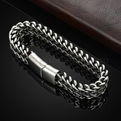 Punk Style 304 Stainless Steel Curb Chain Bracelets for Men&nbsp;WGFAED6-02
