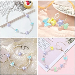 60Pcs 6 Styles UV Plating Acrylic Beads&nbsp;MACR-YW0003-71