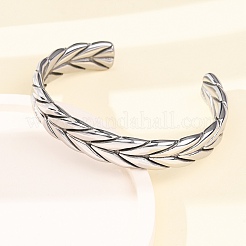 Retro 316 Surgical Stainless Steel Cuff Bangles&nbsp;BJEW-C142-14D-AS
