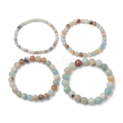 4Pcs 4 Styles Natural Flower Amazonite Stretch Bracelets&nbsp;BJEW-JB11025