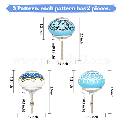 6Pcs 3 Styles Printing Porcelain Drawer Knobs&nbsp;FIND-GA0001-29D