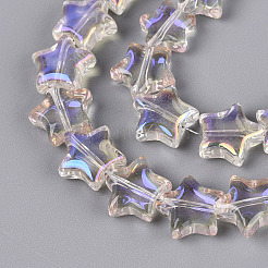 Electroplate Transparent Glass Beads Strands&nbsp;EGLA-N056-04A-A02