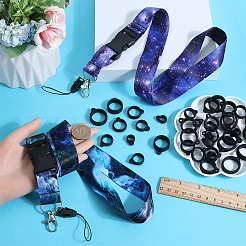 2Pcs 2 Style Polyester Ribbon Card Holder Lanyard&nbsp;DIY-GF0008-31
