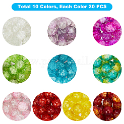 Spray Painted Transparent Crackle Glass Beads&nbsp;CCG-PH0003-11A