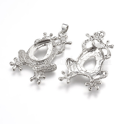 Alloy Pendant Cabochon Open Back Settings&nbsp;X-PALLOY-K099-09P