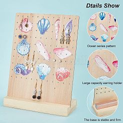 Ocean Them Printed Wooden Earring Display Stands&nbsp;EDIS-WH0006-51