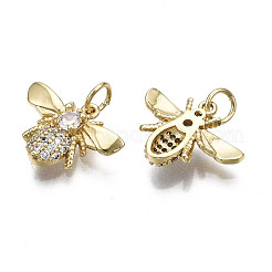 Brass Micro Pave Clear Cubic Zirconia Pendants&nbsp;KK-Q769-021-NF