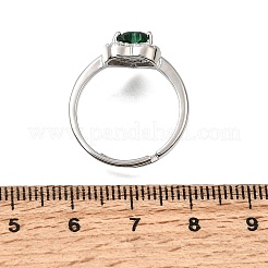 Brass Micro Pave Clear Cubic Zirconia Cuff Open Rings&nbsp;CU-CBA5C10-16P