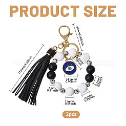 2Pcs Silicone Focal Beads Mobile Strap Keychains&nbsp;KEYC-CA00010