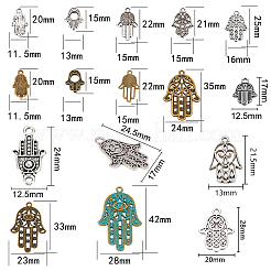 Tibetan Style Alloy Hamsa Hand/Hand of Miriam Pendants&nbsp;TIBEP-SC0001-08