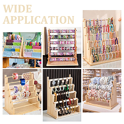 6-Tier Wooden Bracelet Organizer Display Riser Stands&nbsp;ODIS-WH0043-261