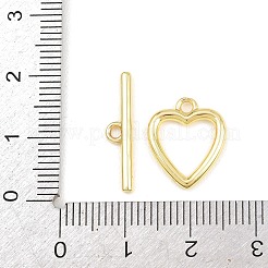 Heart Brass Toggle Clasps&nbsp;KK-G548-43G-03