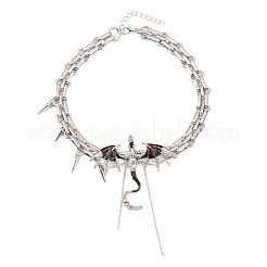 Alloy Enamel Pterosaur Pendant Necklaces&nbsp;NJEW-Z110-01P