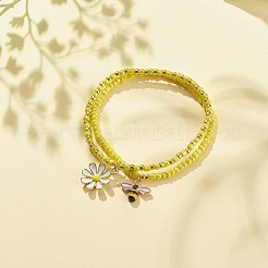 2Pcs Glass Seed Beaded Stretch Bracelets Set&nbsp;BJEW-JB08088-04