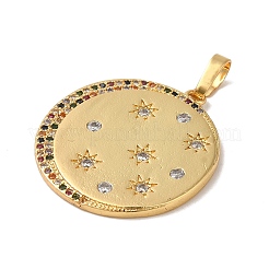 Rack Plating Brass Micro Pave Cubic Zirconia Pendants&nbsp;KK-K377-73G