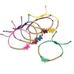 6Pcs 6 Colors Alloy Enamel Link Bracelets&nbsp;BJEW-TAC0043