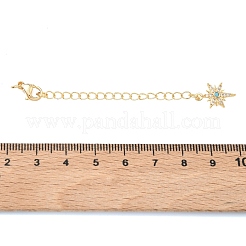 Brass Micro Pave Clear Cubic Zirconia Curb Chain Extender&nbsp;KK-G556-07G