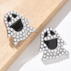 Brass ABS Imitation Pearl Stud Earrings&nbsp;EJEW-B132-02P
