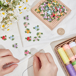 160Pcs 8 Colors Flower Pattern Water Soluble Computerized Embroidery Appliques&nbsp;DIY-CY0003-16