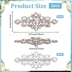 2Pcs Glass Rhinestone with Iron Appliques&nbsp;DIY-FG0008-06