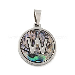304 Stainless Steel with Paua Shell Pendants&nbsp;STAS-G268-02W-P