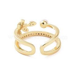 Brass Micro Pave Cubic Zirconia Open Rings&nbsp;RJEW-J017-VC203