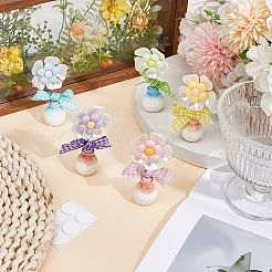 5Pcs 5 Colors Cute Plastic Shaking Head Flower Ornament&nbsp;AJEW-CN0006-02