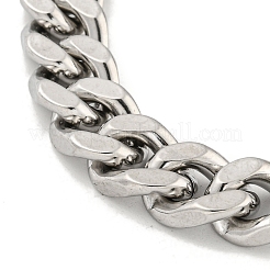 Non-Tarnish 201 Stainless Steel Cuban Link Chain Bracelets for Women and Men&nbsp;BJEW-F473-03P-02