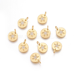 Brass Micro Pave Cubic Zirconia Charms&nbsp;KK-O118-12MG