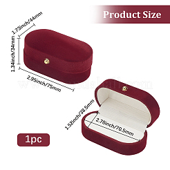 1Pc Rectangle Velvet Couple Rings Box&nbsp;CON-BBC0001-20A