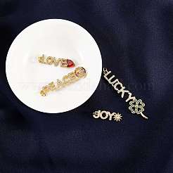 4Pcs 4 Style Eco-Friendly Brass Micro Pave Cubic Zirconia with Glass Pendants&nbsp;KK-SZ0005-79