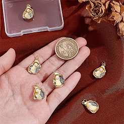 6Pcs Brass & ABS Imitation Pearl Pendants&nbsp;KK-PH0014-93