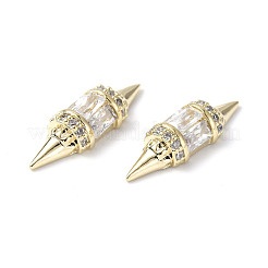 Brass Micro Pave Clear Cubic Zirconia Cabochons&nbsp;KK-A174-06G