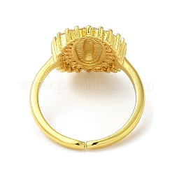 Clear Cubic Zirconia Virgin Mary Open Cuff Rings&nbsp;RJEW-Q168-06G