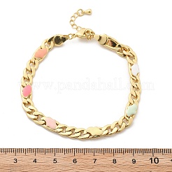 Brass Enamel Links Bracelets for Women&nbsp;BJEW-B125-06G