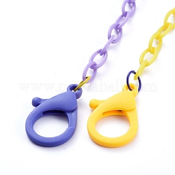 Personalized Two Tone ABS Plastic Cable Chain Necklaces&nbsp;NJEW-JN02825-04