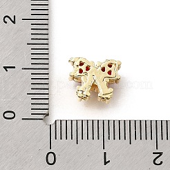 Bowknot Brass Micro Pave Cubic Zirconia Beads&nbsp;KK-Z156-20G-01
