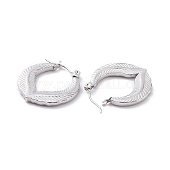 Non-Tarnish 304 Stainless Steel Double Leaf Wrap Hoop Earrings for Women&nbsp;EJEW-G293-23P
